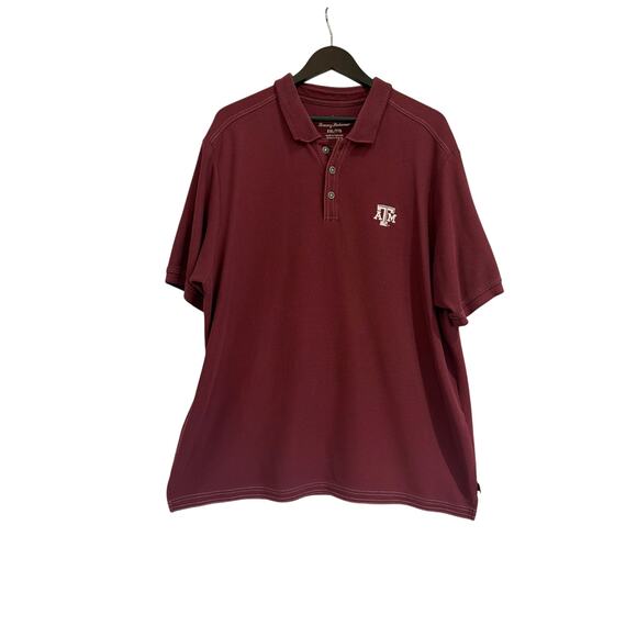 Tommy Bahama Other - Tommy Bahama Shirt Mens XXL Maroon Texas A&M Aggies Polo Shirt Sleeve NCAA